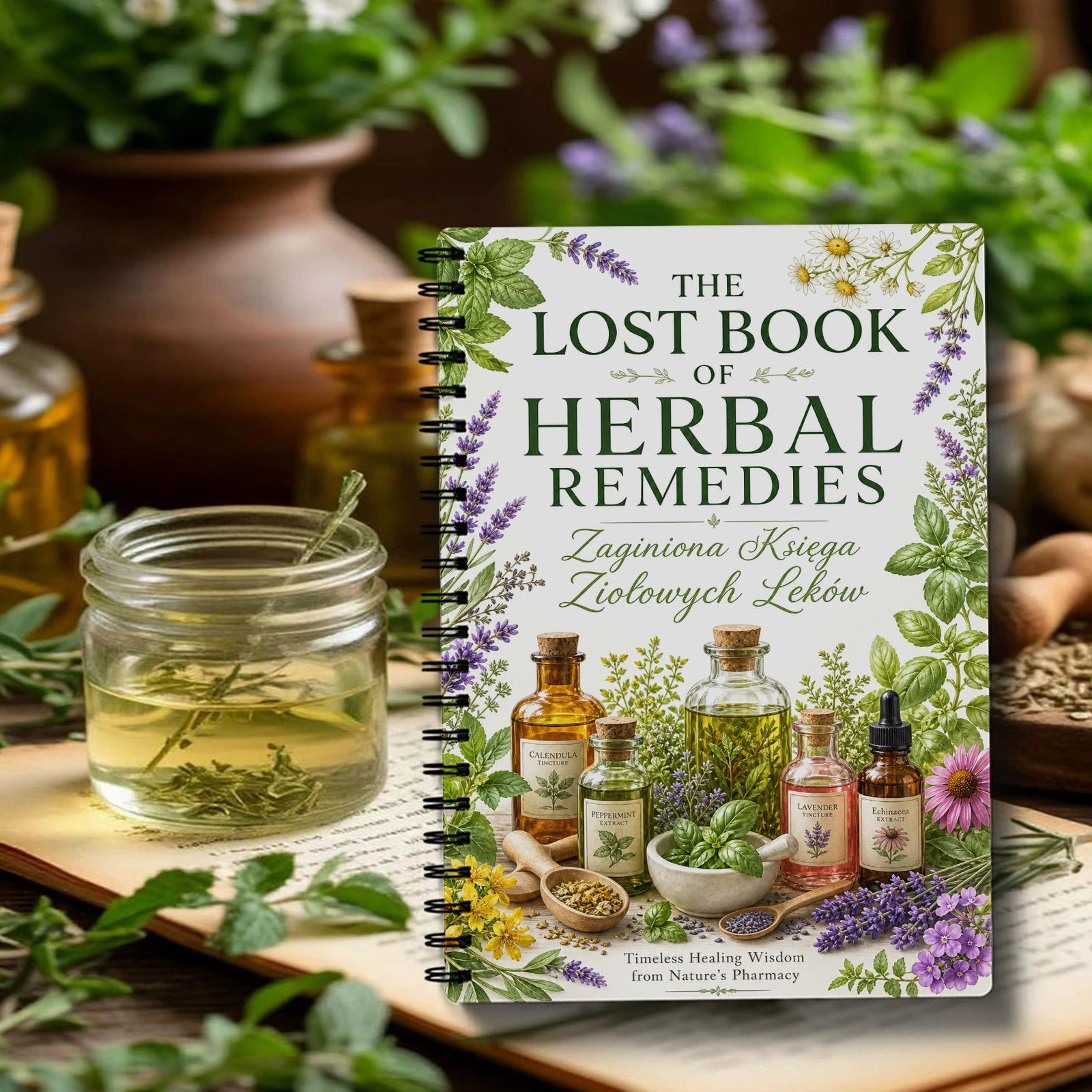Herbal Wellness - Notatnik Spiralny z Motywem Ziół, Wersja