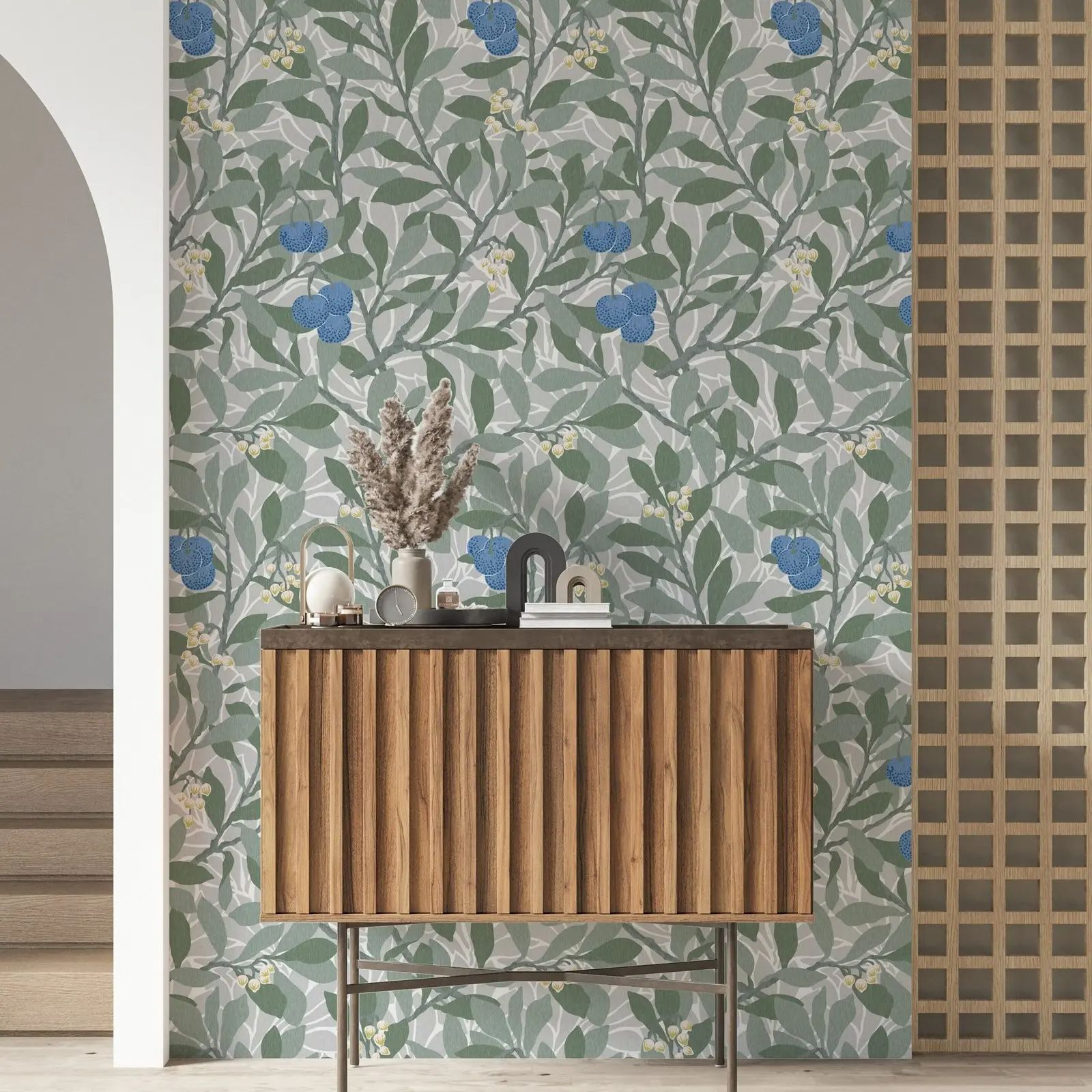 Herbal Wallpaper - William Morris Arbutus Tapeta, Botaniczna fototapeta