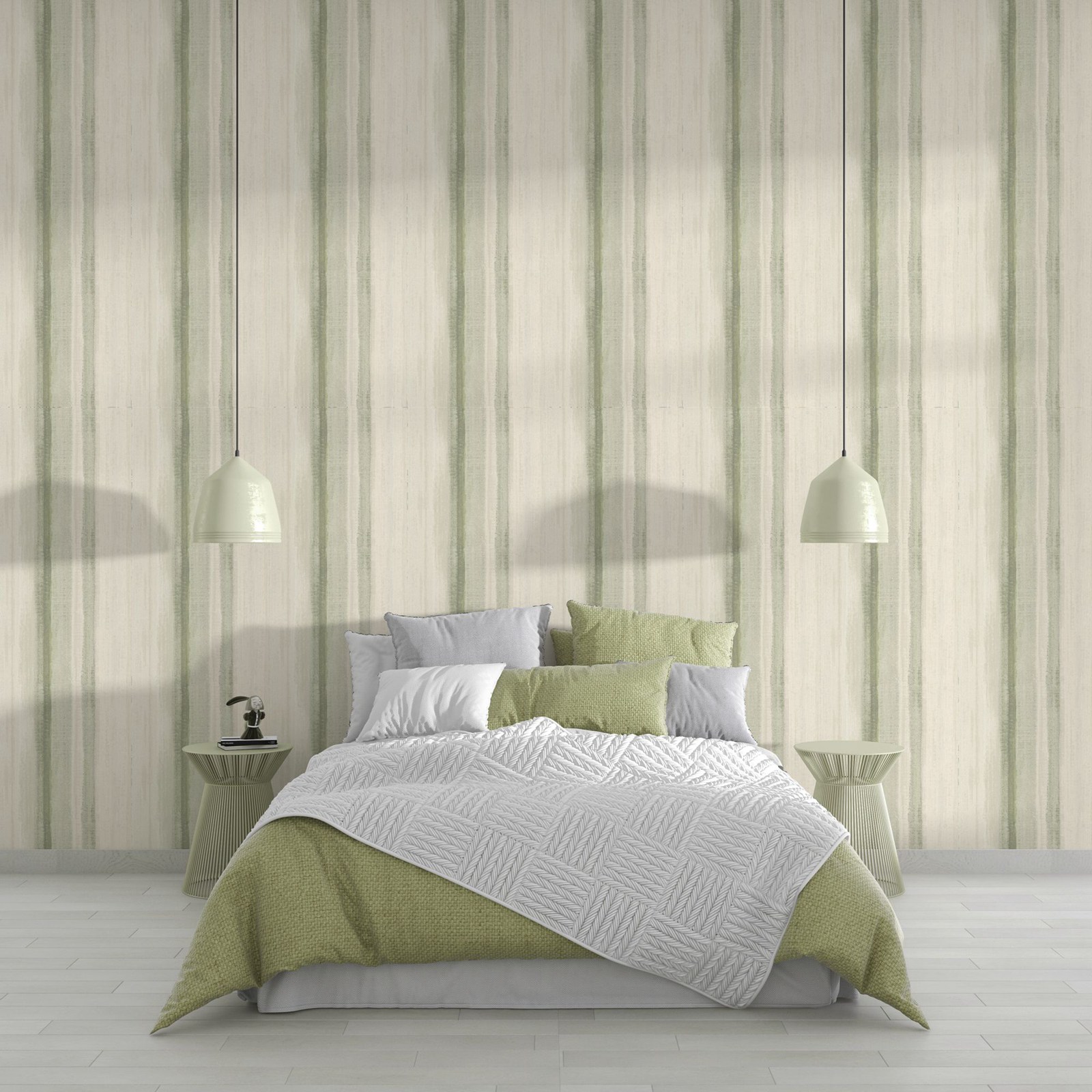 Tapeta w zielone paski, tapeta – Herbal Wallpaper recenzja i cena